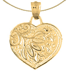 10K, 14K or 18K Gold Heart Pendant