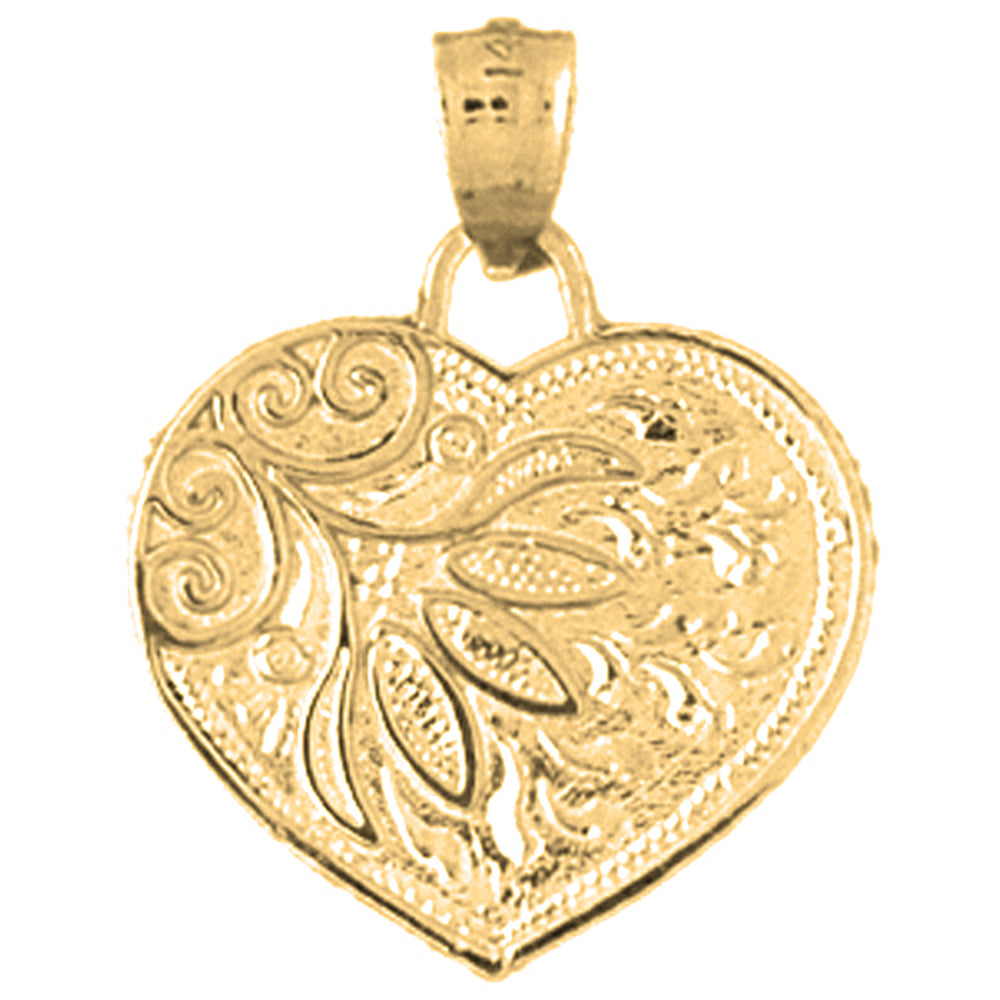 10K, 14K or 18K Gold Heart Pendant