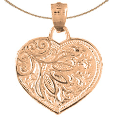 10K, 14K or 18K Gold Heart Pendant