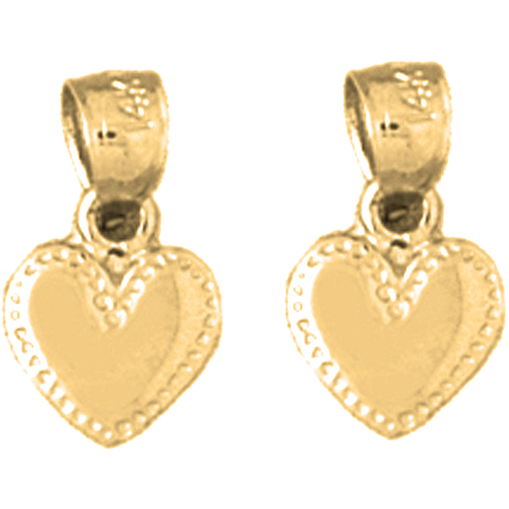 Yellow Gold-plated Silver 13mm Heart Earrings