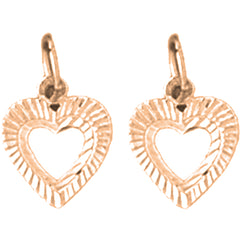 14K or 18K Gold 13mm Heart Earrings