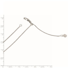 Verstellbare, lose Kordelkette aus 14 Karat Weißgold mit 1,2 mm Diamantschliff