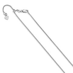 14K White Gold Adjustable 1.2mm Diamond-cut Loose Rope Chain