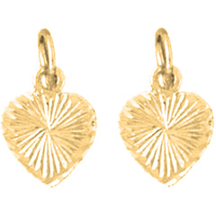 Yellow Gold-plated Silver 14mm Heart Earrings