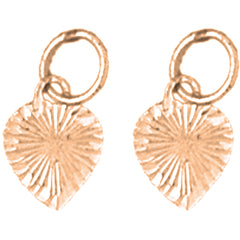 14K or 18K Gold 13mm Heart Earrings