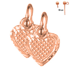 14K or 18K Gold Heart Earrings