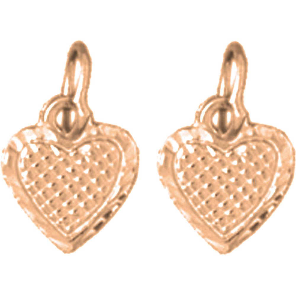 14K or 18K Gold 12mm Heart Earrings