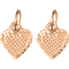 14K or 18K Gold 12mm Heart Earrings