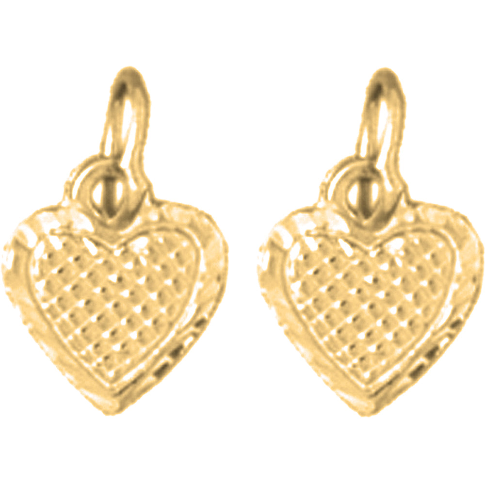 14K or 18K Gold 12mm Heart Earrings