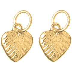 Yellow Gold-plated Silver 13mm Heart Earrings