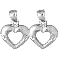 14K or 18K Gold 17mm Heart Earrings