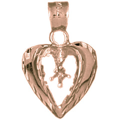 14K or 18K Gold Heart With Mounting Pendant