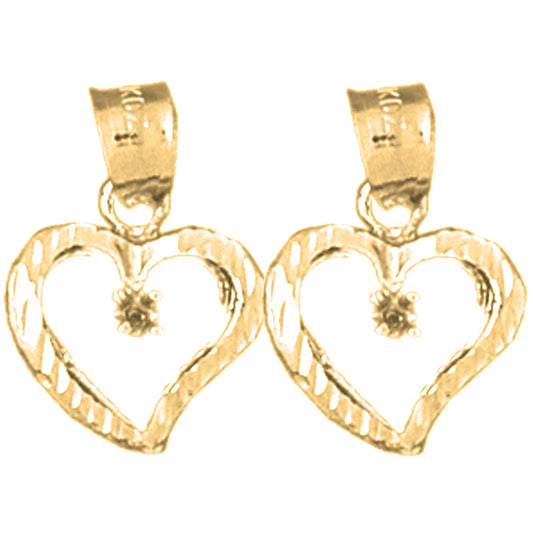 14K or 18K Gold 21mm Heart With Mounting Earrings