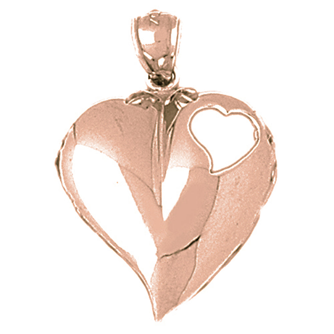10K, 14K or 18K Gold Heart Pendant