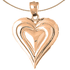 10K, 14K or 18K Gold Heart Pendant