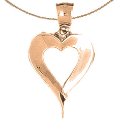 10K, 14K or 18K Gold Heart Pendant