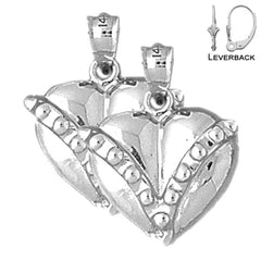 14K or 18K Gold Floating Heart Earrings