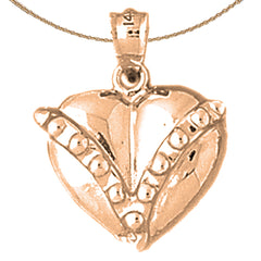 Schwebender Herzanhänger aus 10 Karat, 14 Karat oder 18 Karat Gold