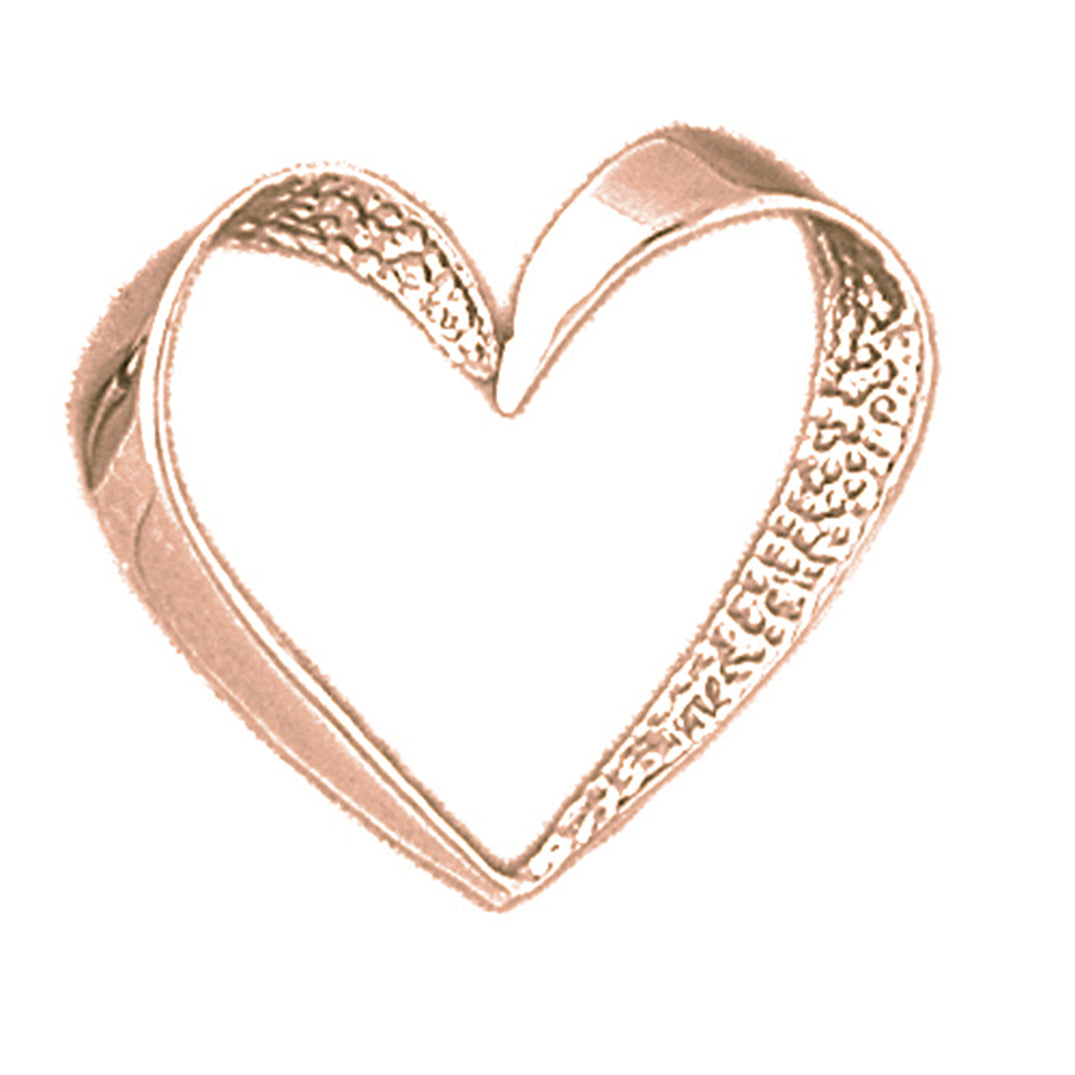 14K or 18K Gold Floating Heart Pendant