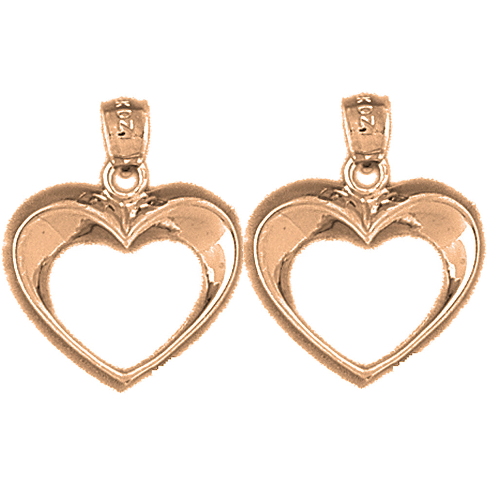 14K or 18K Gold 22mm Floating Heart Earrings