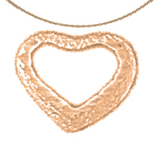 Schwebender Herzanhänger aus 14 Karat oder 18 Karat Gold