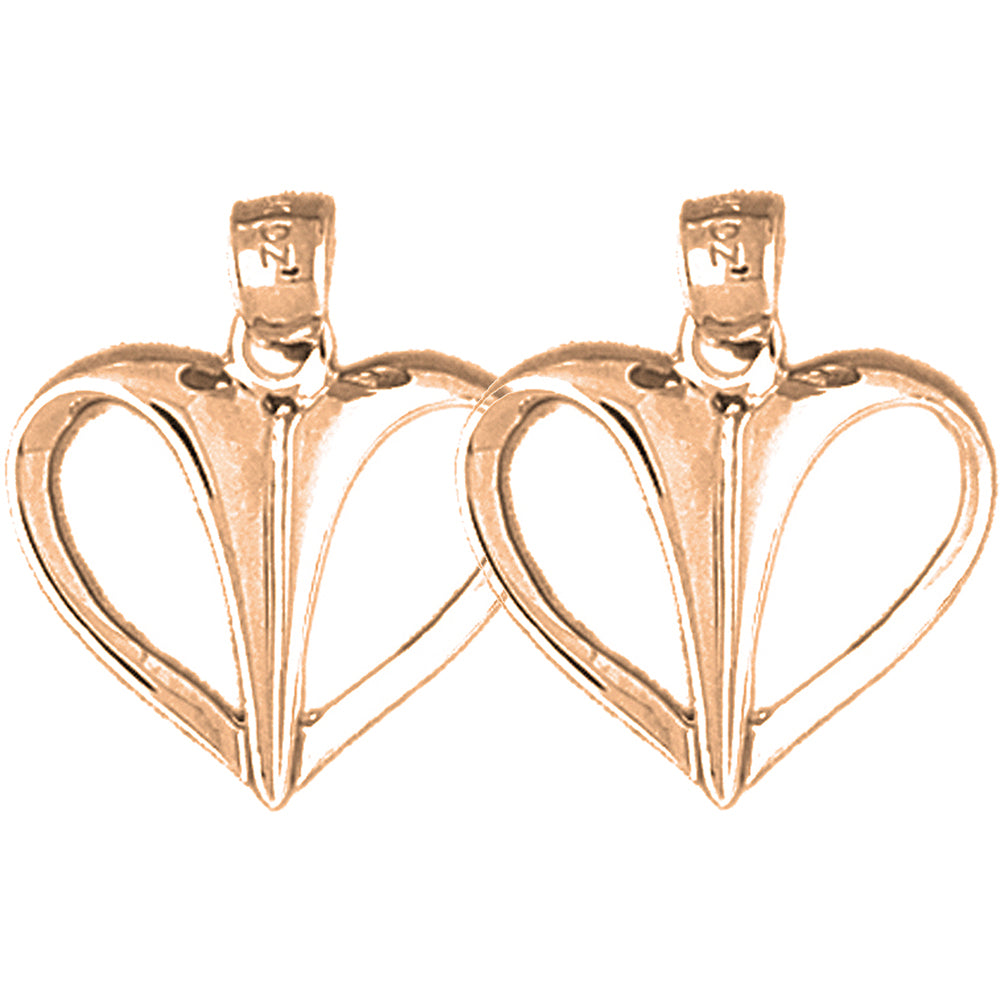 14K or 18K Gold 21mm Floating Heart Earrings