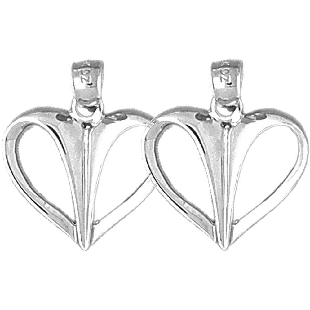 14K or 18K Gold 21mm Floating Heart Earrings