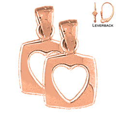 14K or 18K Gold Floating Heart Earrings