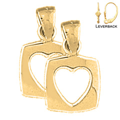 14K or 18K Gold Floating Heart Earrings