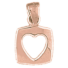 14K or 18K Gold Floating Heart Pendant