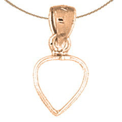 Schwebender Herzanhänger aus 14 Karat oder 18 Karat Gold