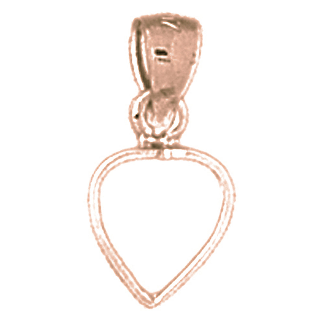 14K or 18K Gold Floating Heart Pendant
