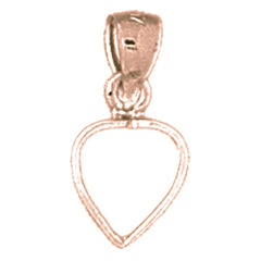14K or 18K Gold Floating Heart Pendant