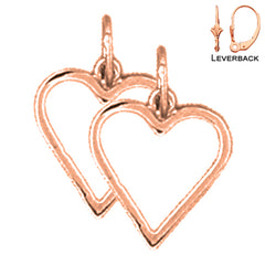 14K or 18K Gold Floating Heart Earrings