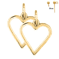 14K or 18K Gold Floating Heart Earrings