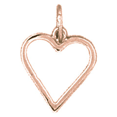 14K or 18K Gold Floating Heart Pendant