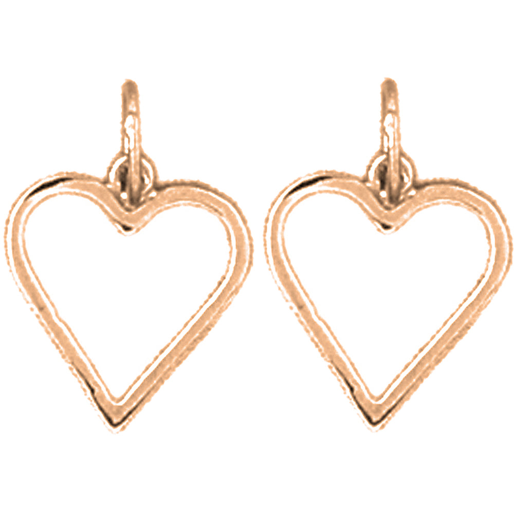 14K or 18K Gold 15mm Floating Heart Earrings