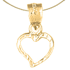 14K oder 18K Gold Herz Anhänger