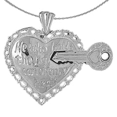 10K, 14K or 18K Gold Heart With Break Off Key Pendant