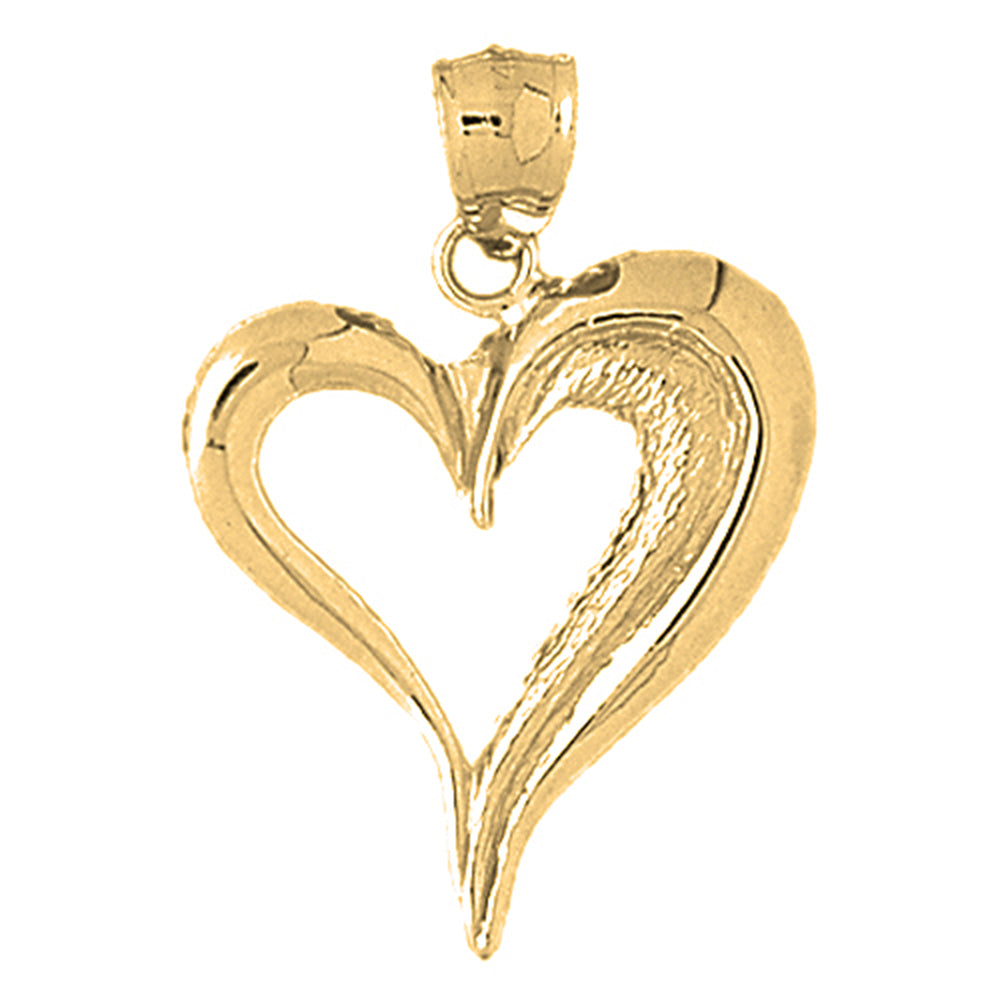 10K, 14K or 18K Gold Heart Pendant
