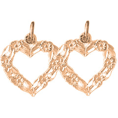 14K or 18K Gold 18mm Heart Earrings