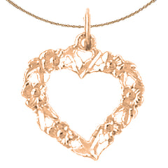 14K oder 18K Gold Herz Anhänger