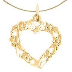 14K oder 18K Gold Herz Anhänger