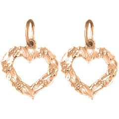 14K or 18K Gold 16mm Heart Earrings