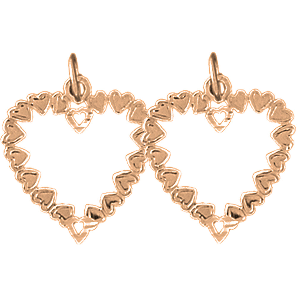 14K or 18K Gold 20mm Heart Earrings
