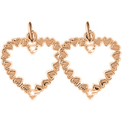 14K or 18K Gold 20mm Heart Earrings