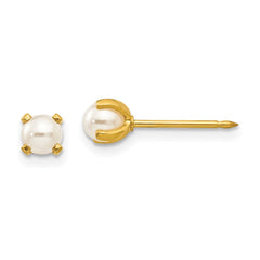 Inverness 24K Gold-plated 4mm Simulated Pearl Earrings