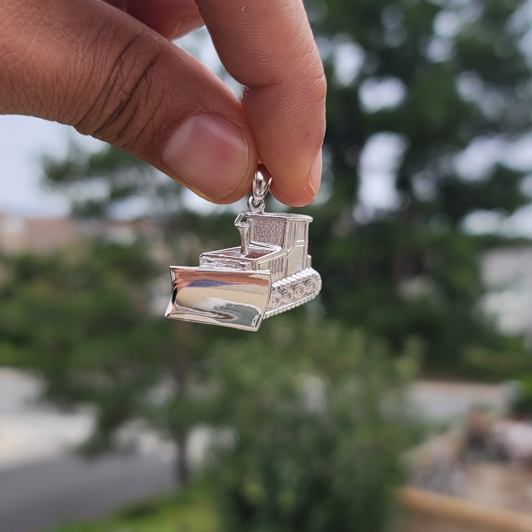 10K, 14K or 18K Gold Bulldozer Pendant