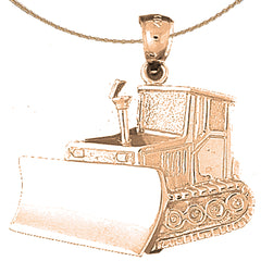 10K, 14K or 18K Gold Bulldozer Pendant