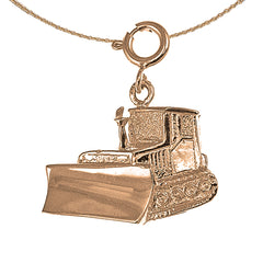 10K, 14K or 18K Gold Bulldozer Pendant